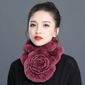 皮草围巾女士秋冬季獭兔毛围巾妈妈老人加厚保暖脖套韩版百搭围脖