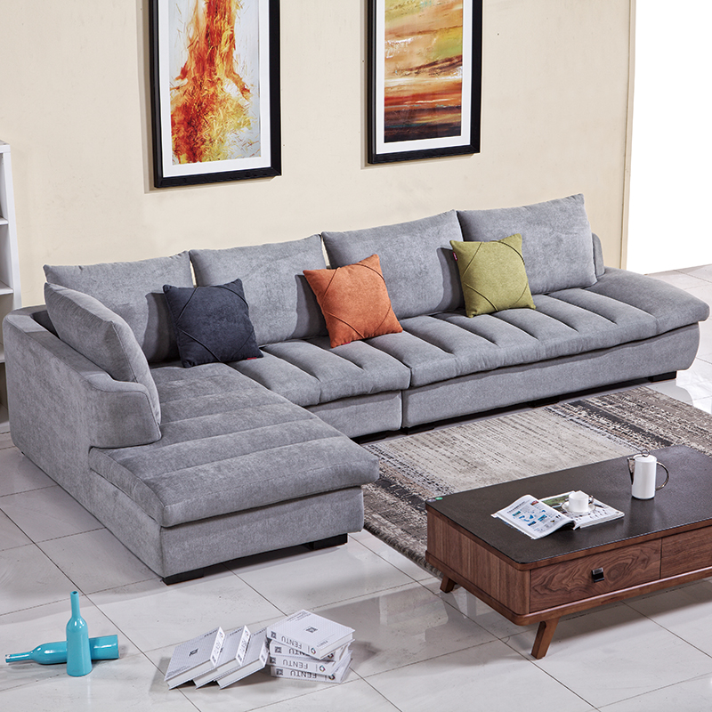 北欧现代简约沙发 定做科技绒沙发 成都工厂直销实木多色可选沙发