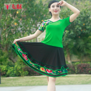 广场舞服裙装新款套装 中老年藏族民族风跳舞