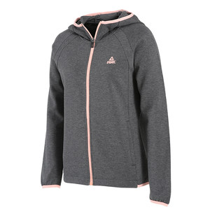 匹克女2018秋季新款开衫卫衣综训运动服连帽针织外套字母印花女装