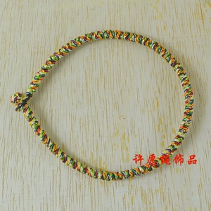 许愿绳端午节五彩绳玉线佛教五色线金刚结 辟邪 细红绳手链/手绳