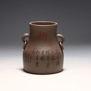 明理茶艺 紫砂壶 宜兴 花瓶(范小君 棒槌瓶)全手工