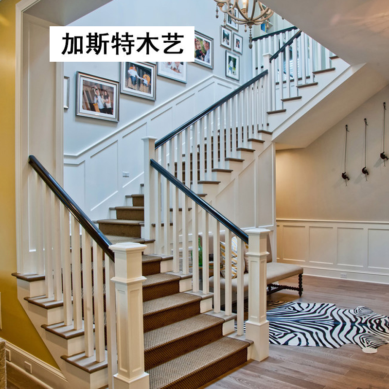 自建别墅中式实木楼梯全屋定制规划效果图