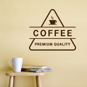 三角形咖啡标识贴纸画 西餐厅咖啡馆厅前台橱窗 装饰欧式创意 span