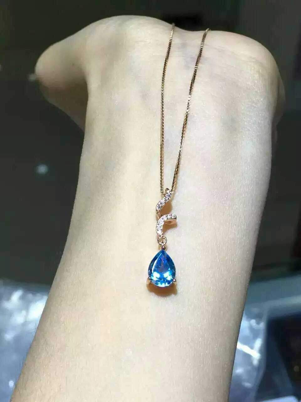 蓝水晶水滴项链专场