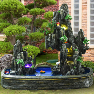 大型落地假山流水喷泉风水球摆件鱼缸客厅室内风水轮鱼池开业送礼￥ 